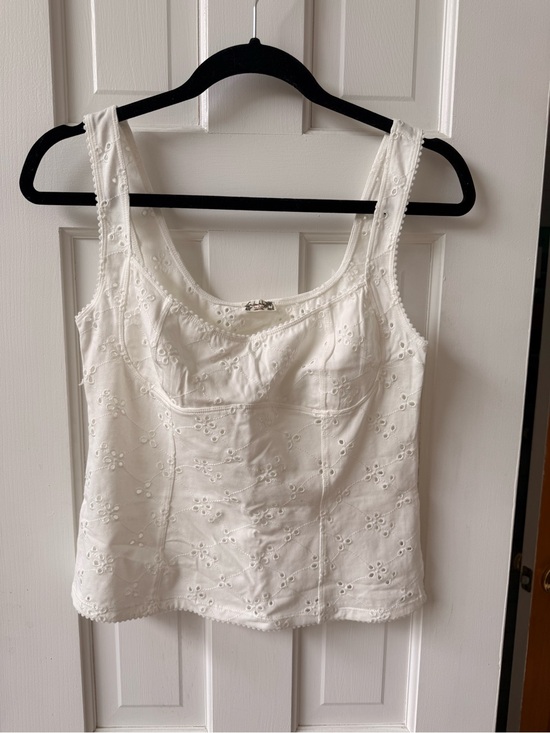 Free People Tops - Free People White Eyelet Camisole Tank